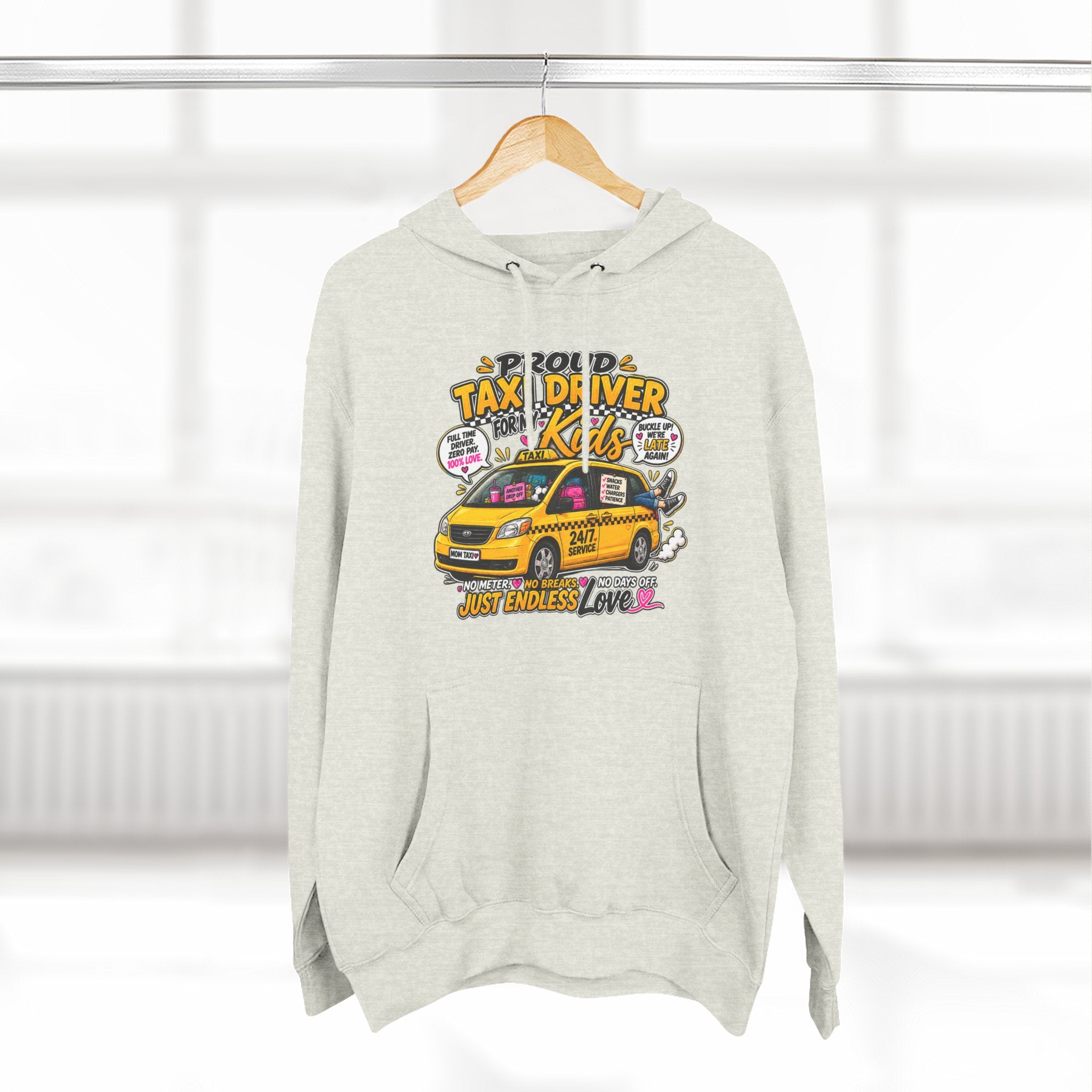 Taxi Driver Kids Hoodie — Cute Yellow Cab Graphic Pullover (Just Endless Love)