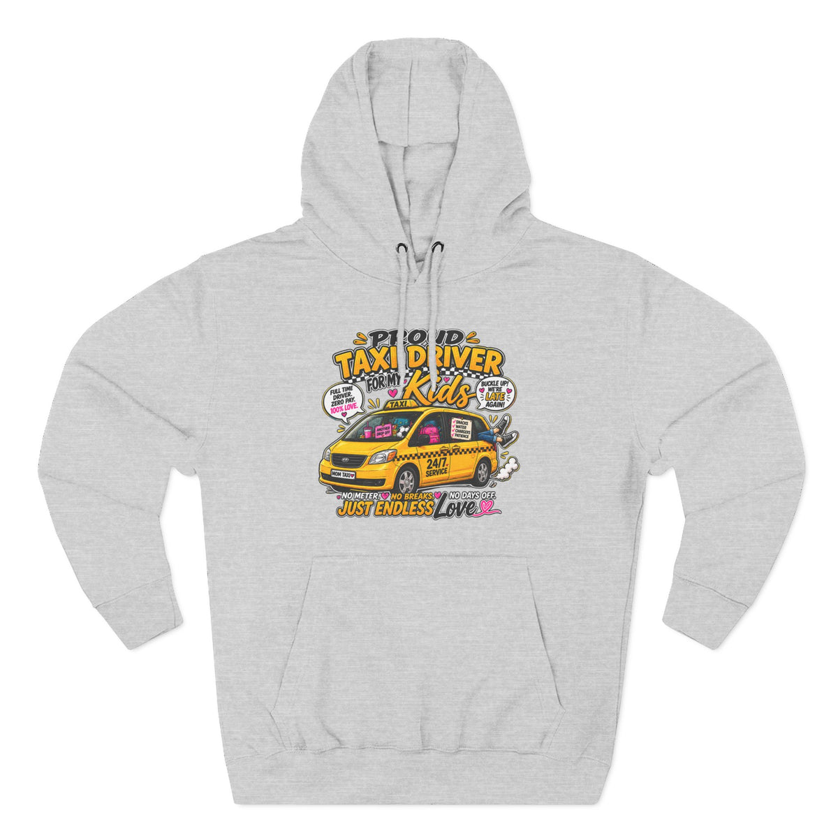 Taxi Driver Kids Hoodie — Cute Yellow Cab Graphic Pullover (Just Endless Love)