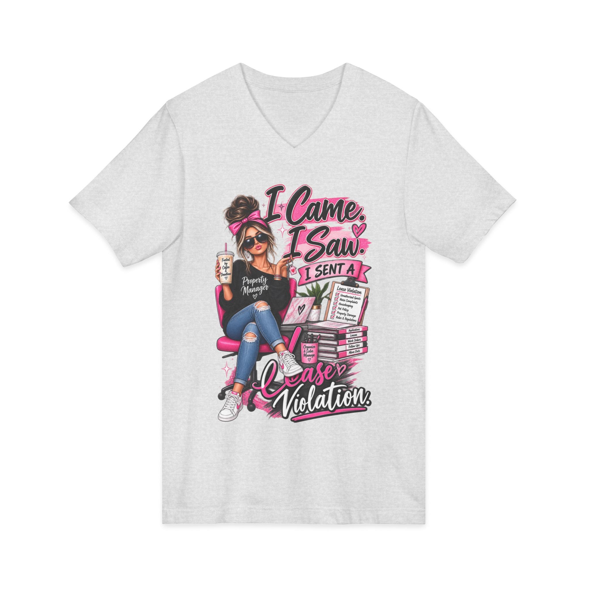 I Came I Saw I Sent A Cause Violation Tee - Funny Teacher Mom V-Neck Shirt