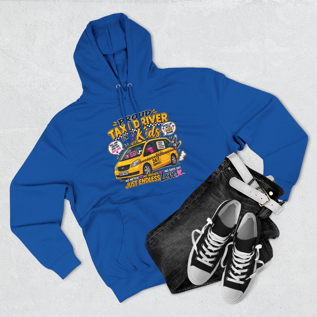 Taxi Driver Kids Hoodie — Cute Yellow Cab Graphic Pullover (Just Endless Love)