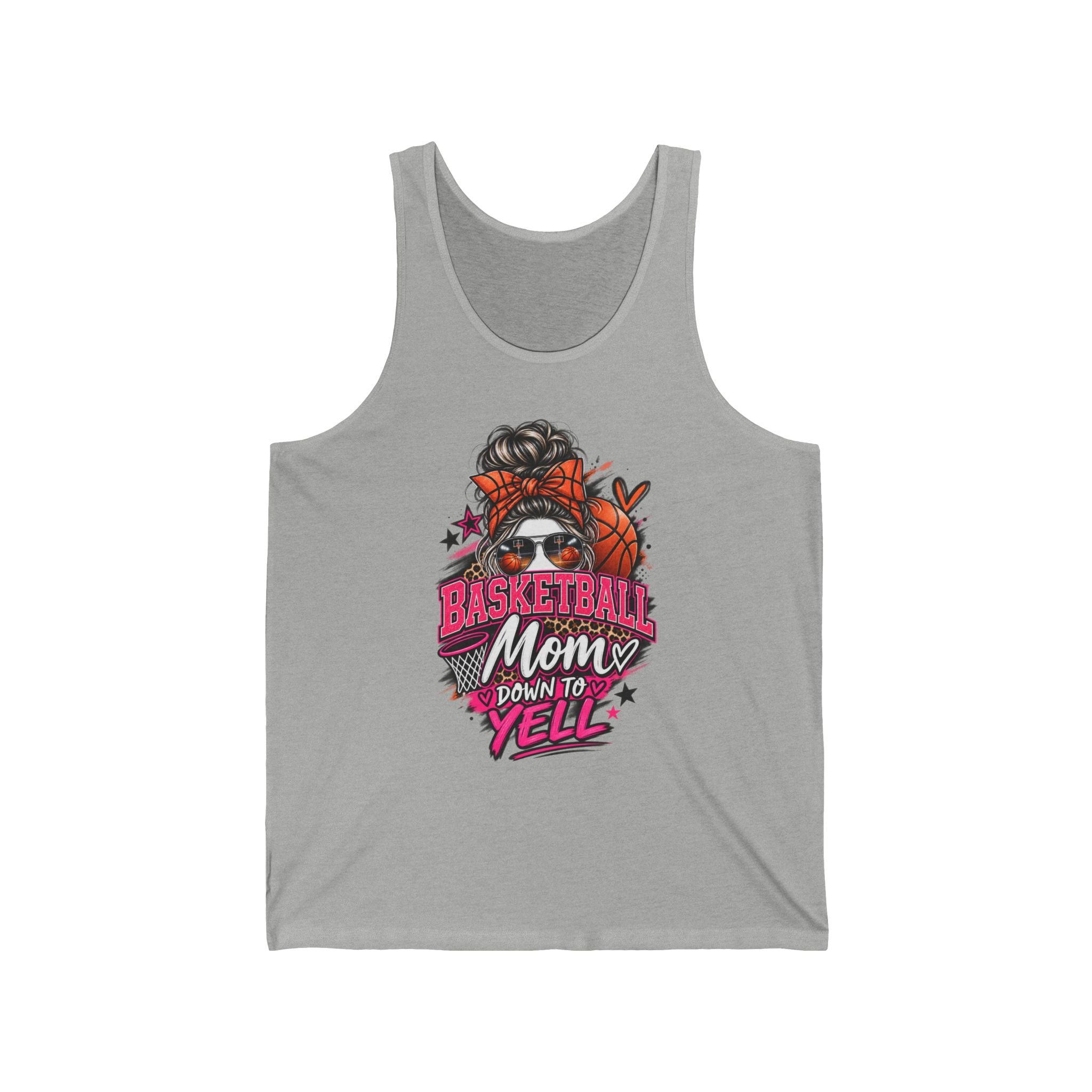 Basketball Mom Tank Top - "Down to Yell" Graphic Sleeveless Shirt