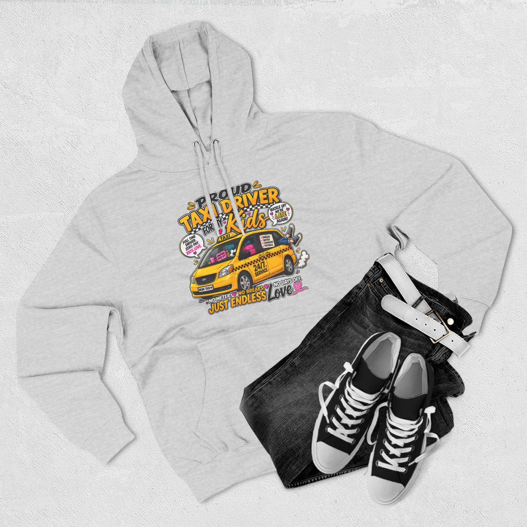 Taxi Driver Kids Hoodie — Cute Yellow Cab Graphic Pullover (Just Endless Love)