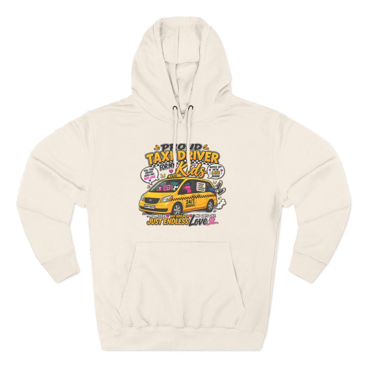 Taxi Driver Kids Hoodie — Cute Yellow Cab Graphic Pullover (Just Endless Love)