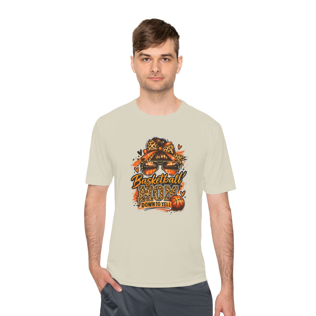 Basketball Mom Fall Tee — "Down to Yell" Pumpkin & Leopard Graphic
