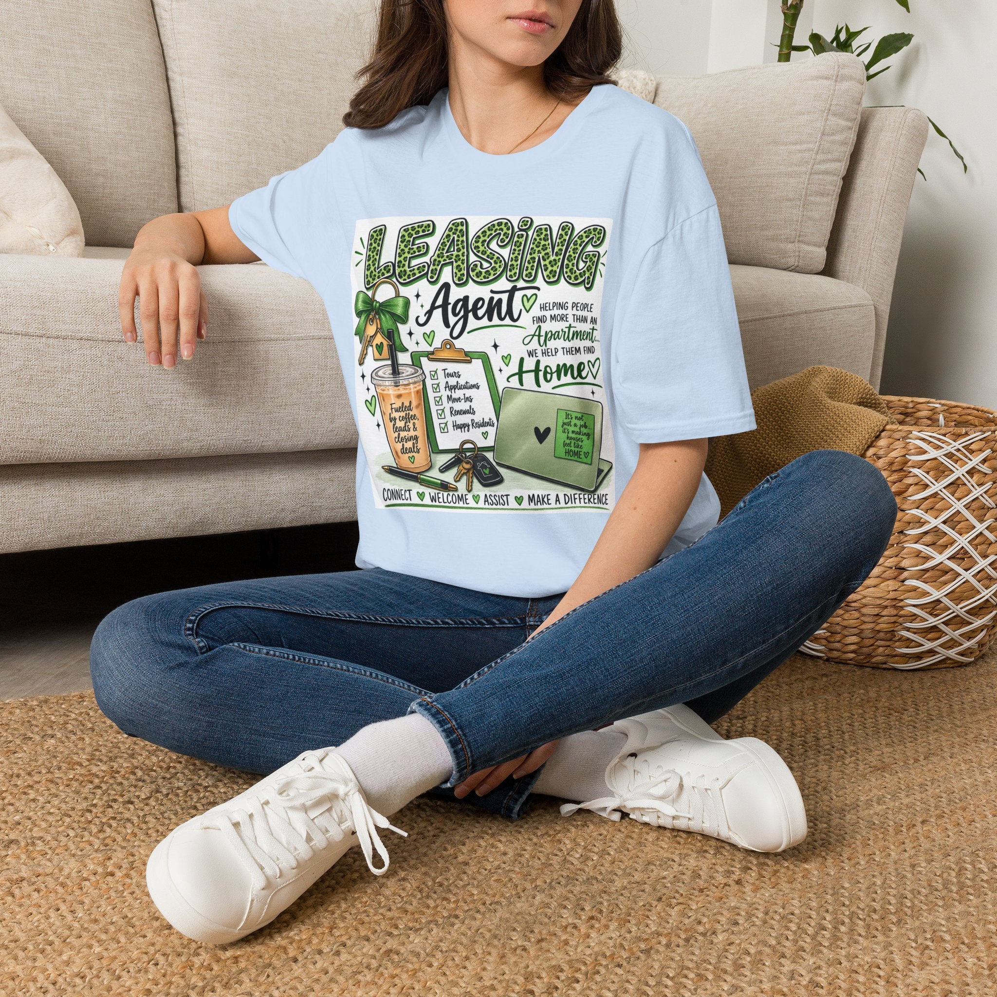 Leasing Agent T-Shirt — "Helping People Find Home" Real Estate Rental Shirt