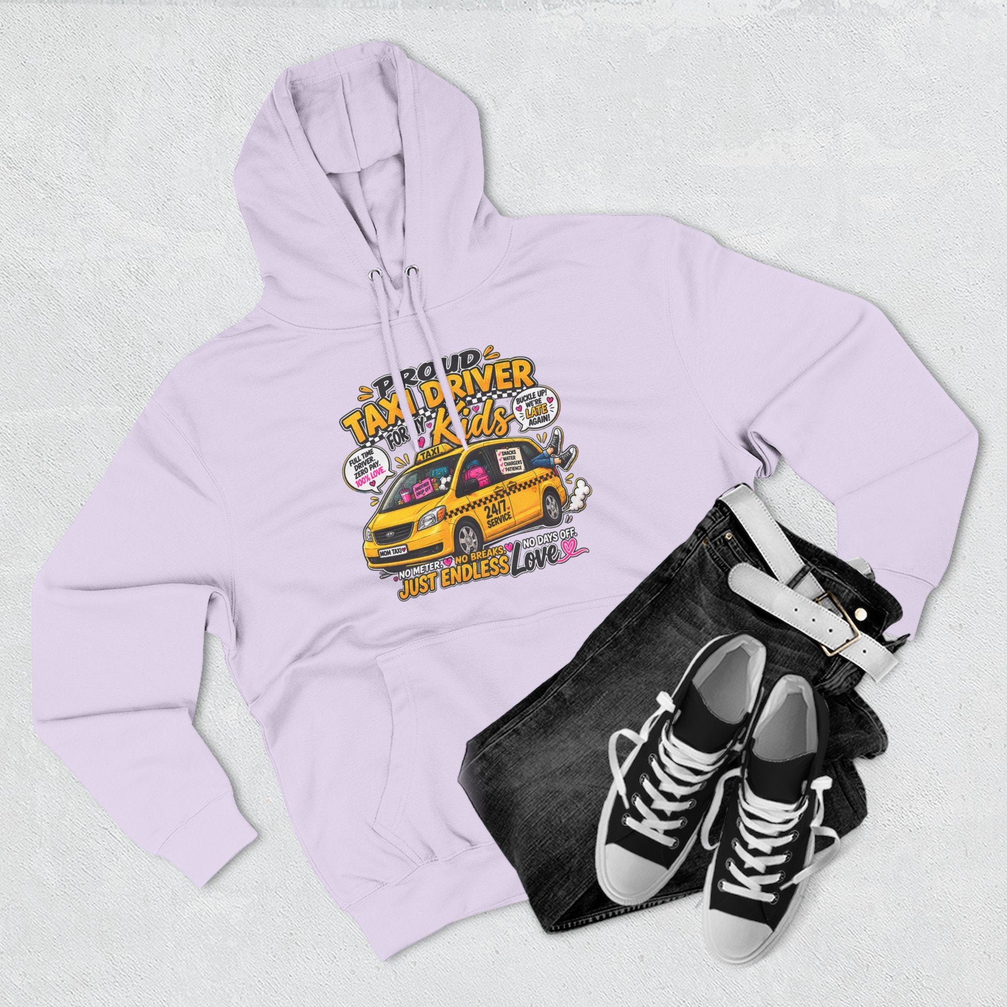 Taxi Driver Kids Hoodie — Cute Yellow Cab Graphic Pullover (Just Endless Love)
