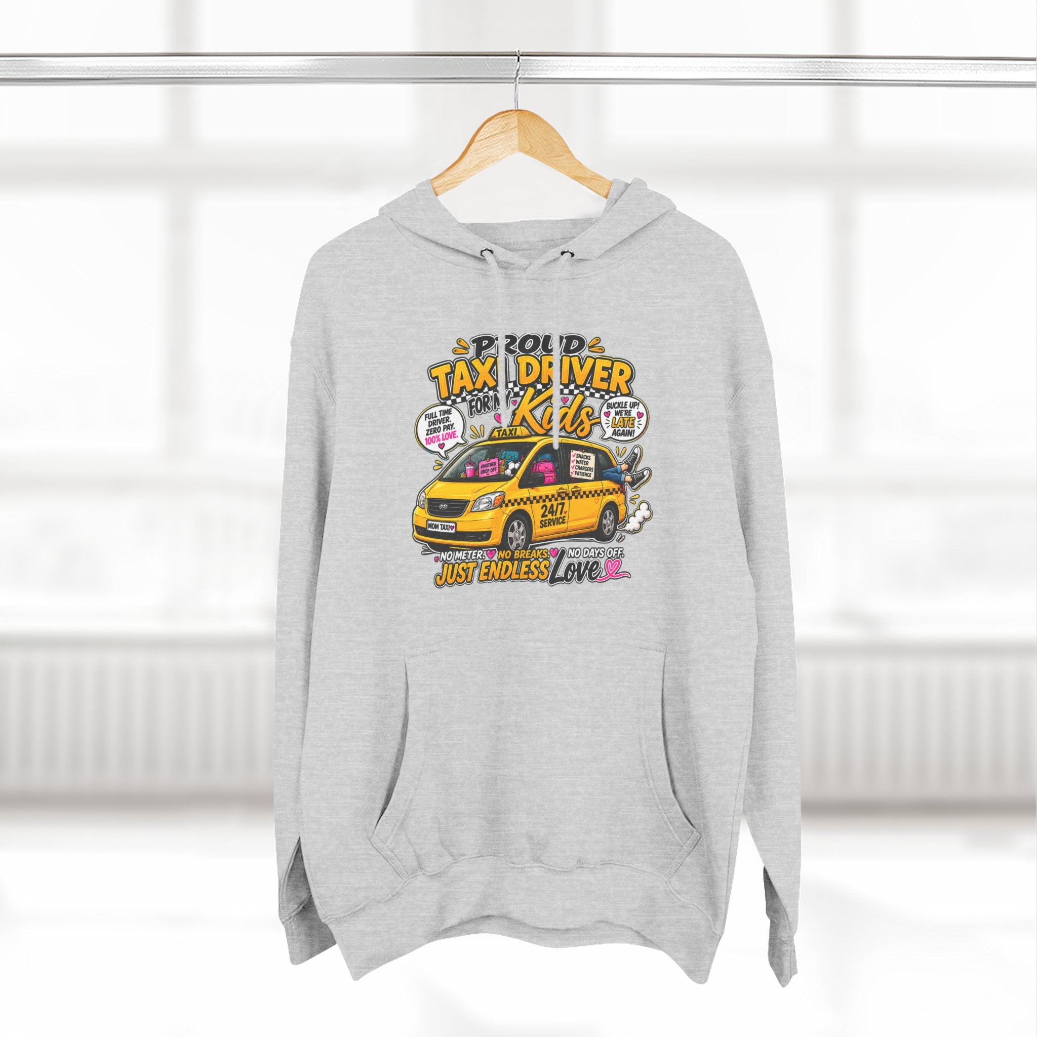 Taxi Driver Kids Hoodie — Cute Yellow Cab Graphic Pullover (Just Endless Love)