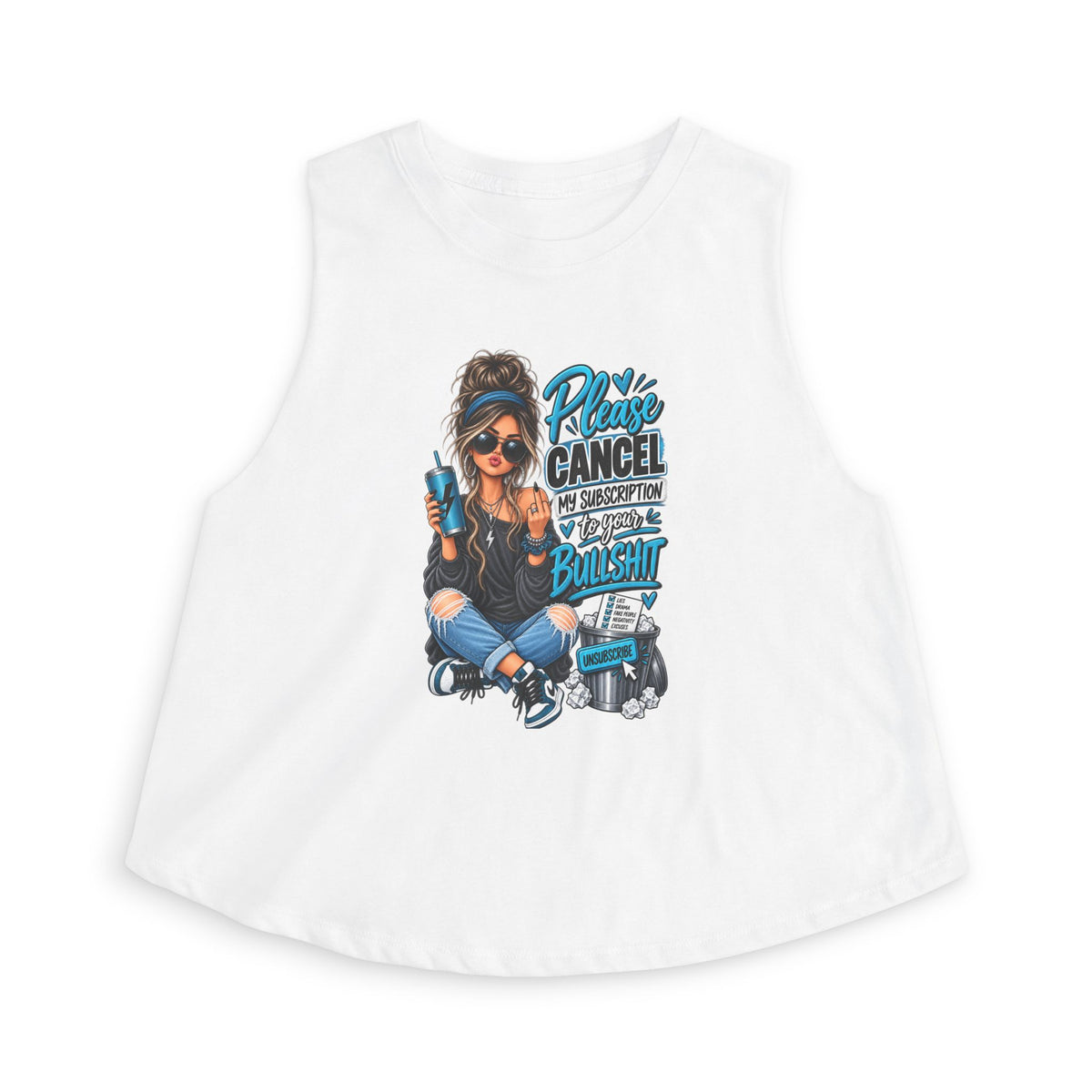 Please Cancel My Subscription I’m Uninterested Crop Top — Trendy Graphic Women's Tank