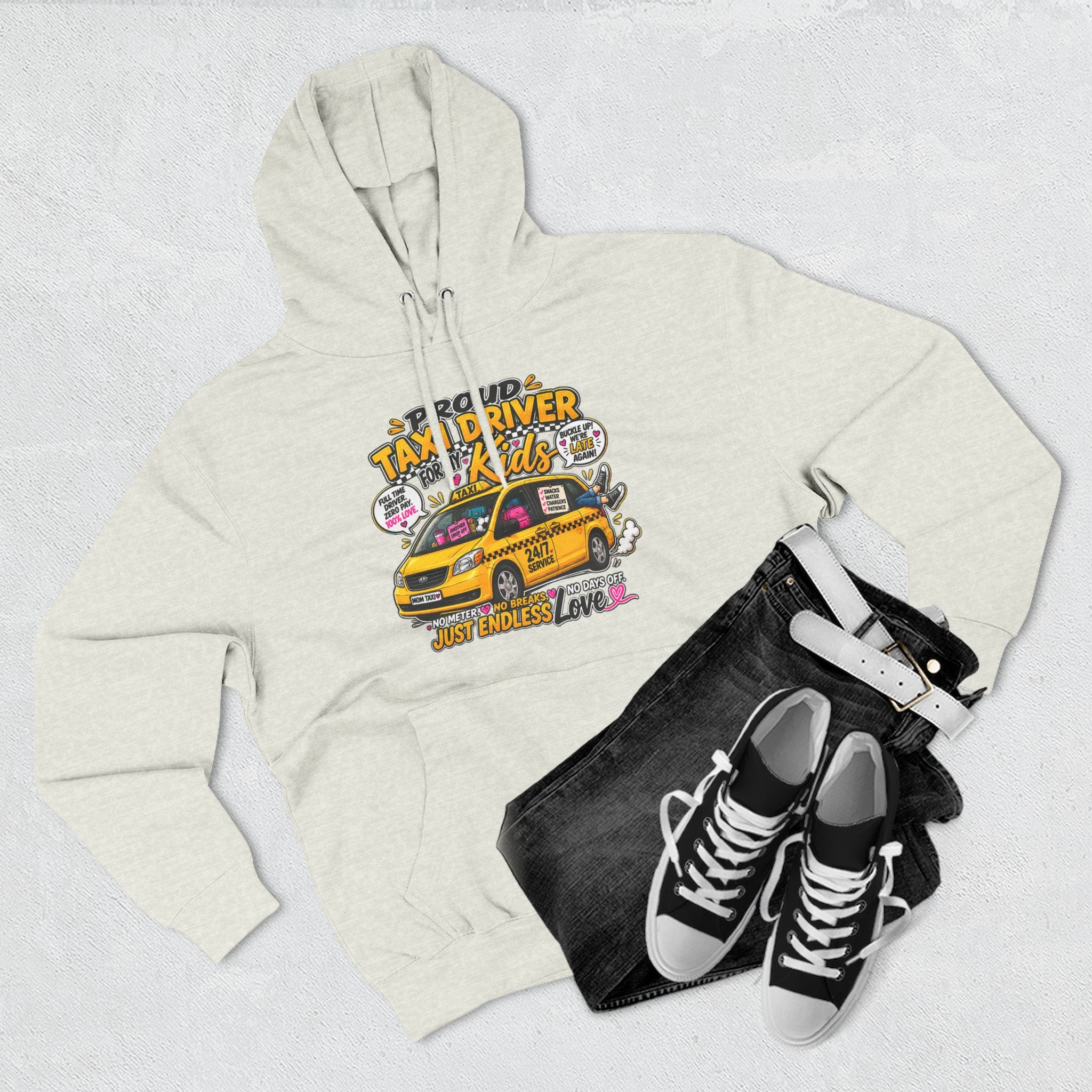 Taxi Driver Kids Hoodie — Cute Yellow Cab Graphic Pullover (Just Endless Love)