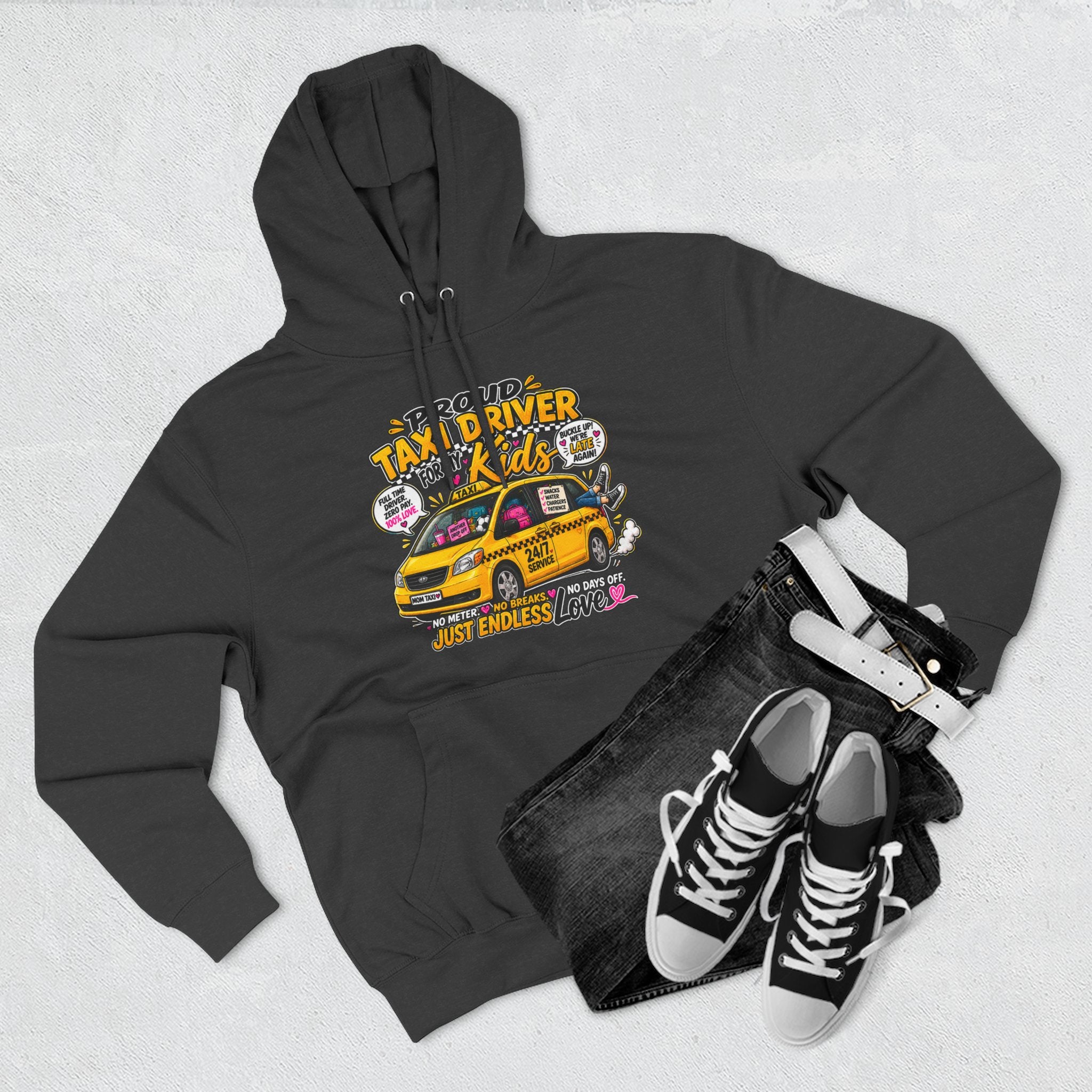 Taxi Driver Kids Hoodie — Cute Yellow Cab Graphic Pullover (Just Endless Love)
