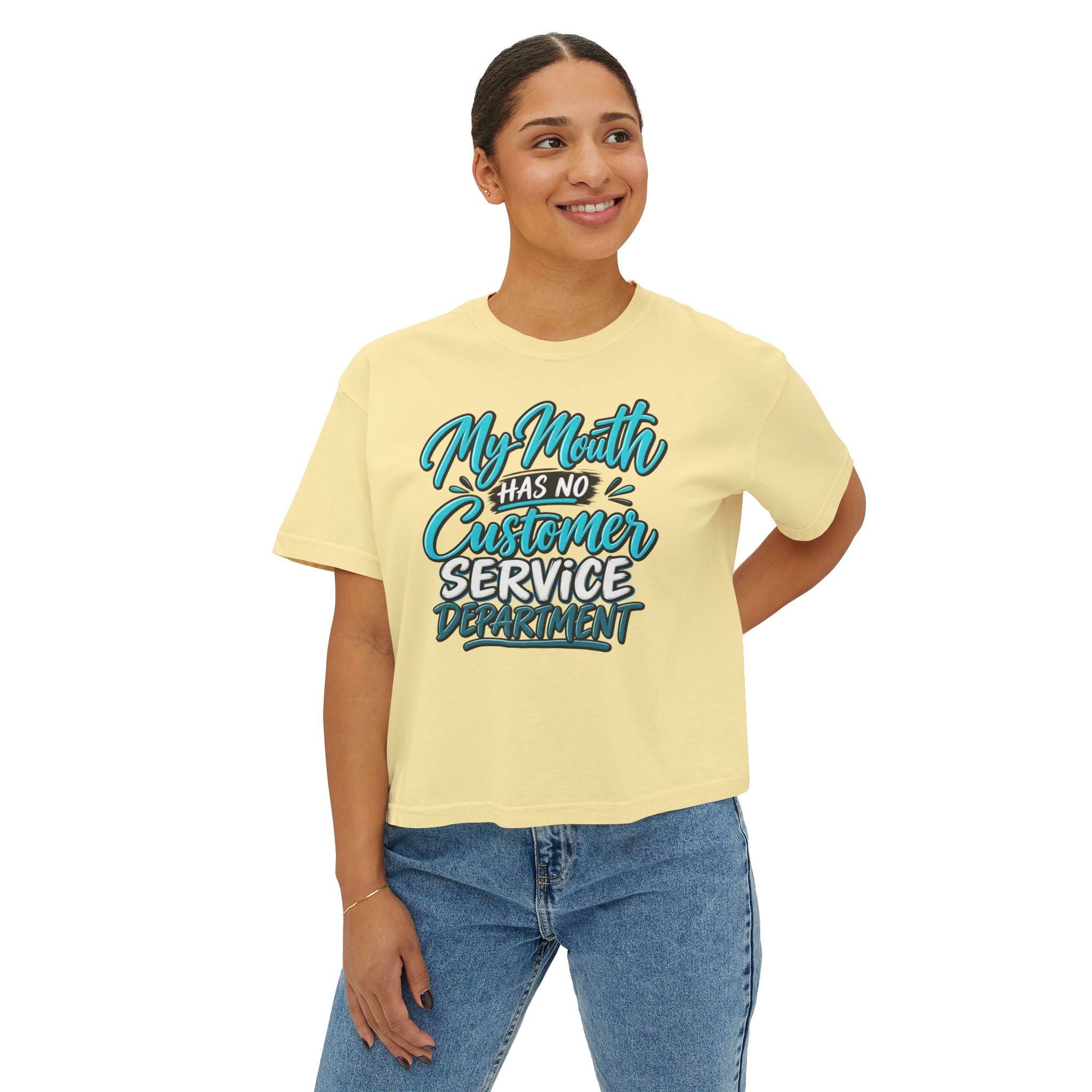 Boxy Tee — "My Mouth Has No Customer Service Department" Graphic Tee