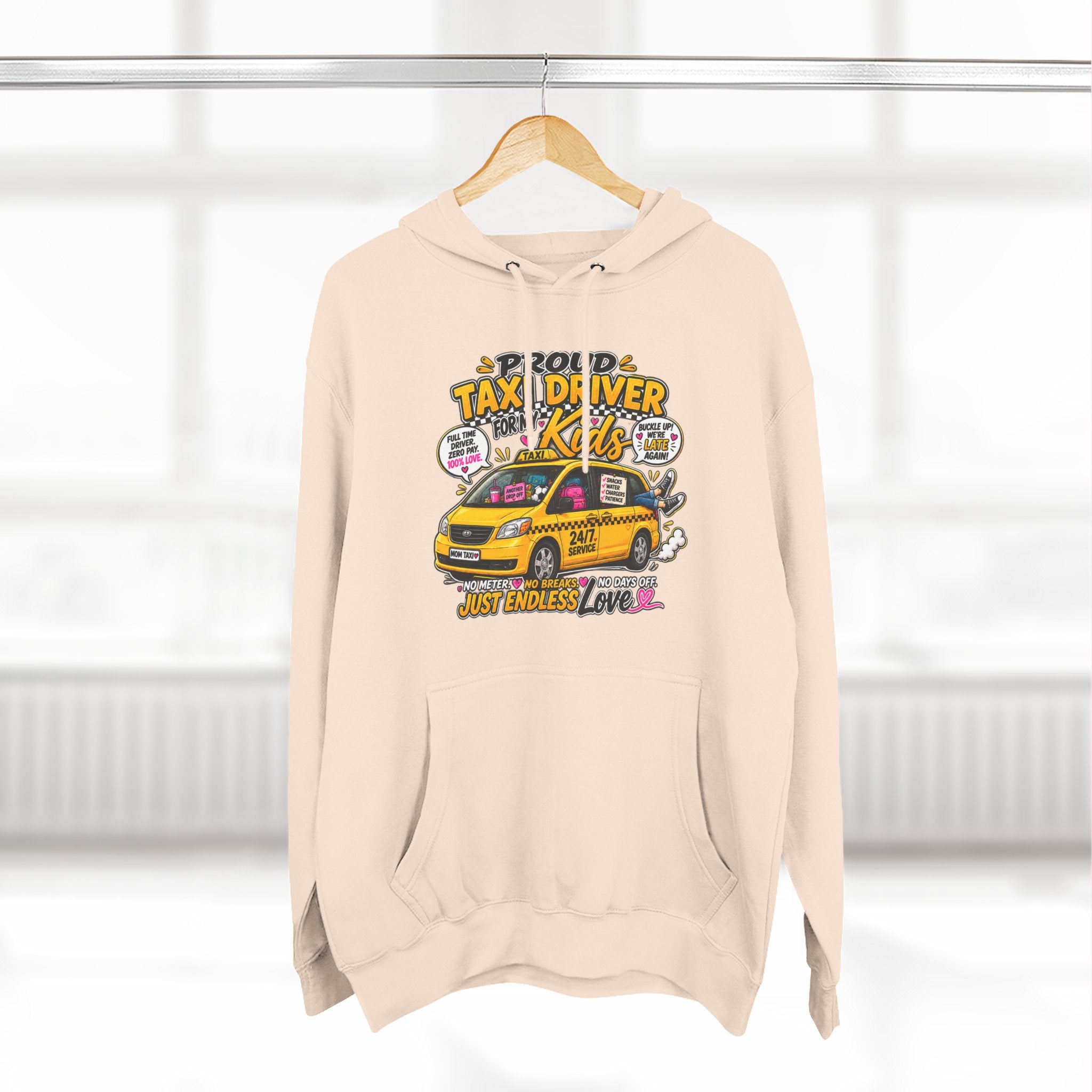 Taxi Driver Kids Hoodie — Cute Yellow Cab Graphic Pullover (Just Endless Love)