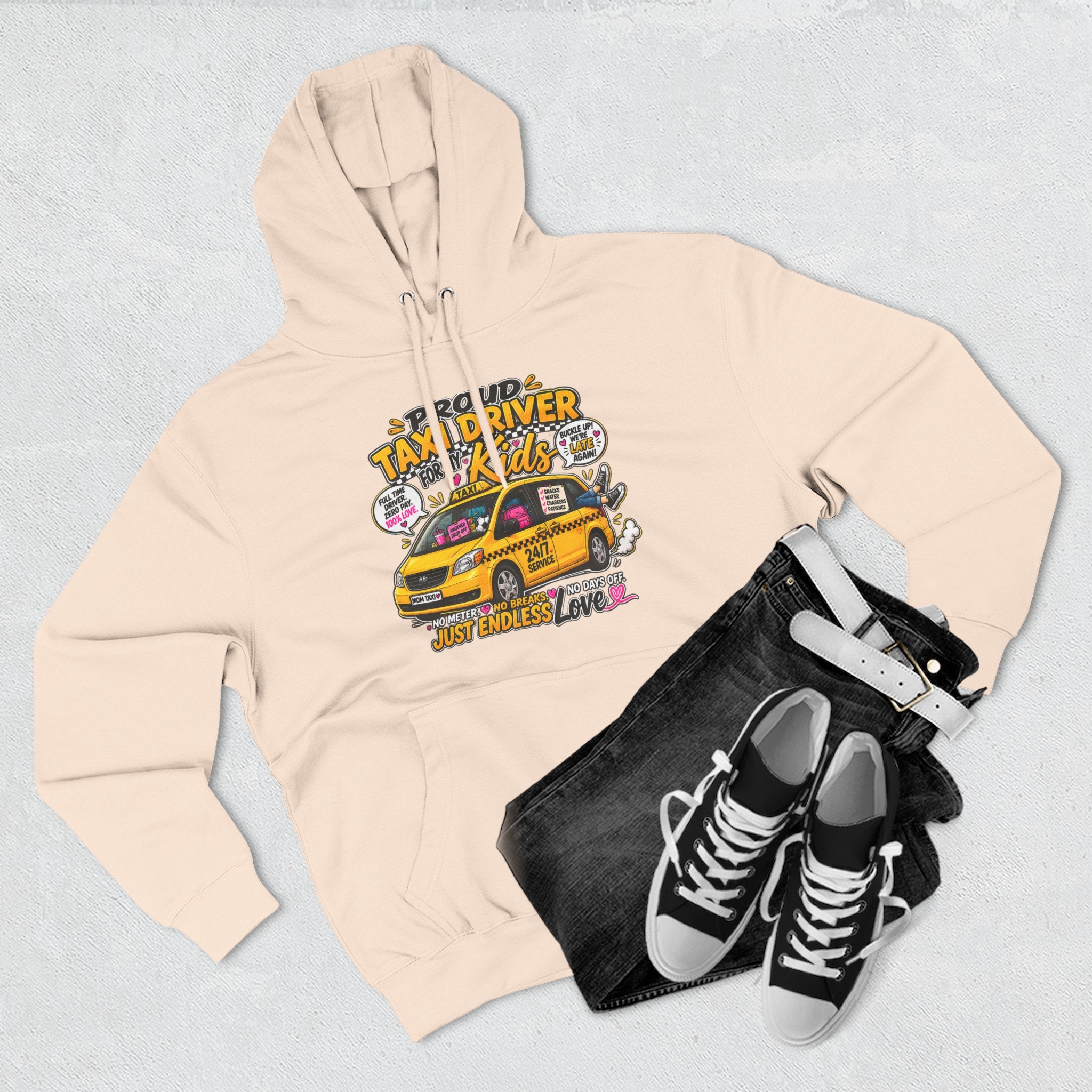Taxi Driver Kids Hoodie — Cute Yellow Cab Graphic Pullover (Just Endless Love)