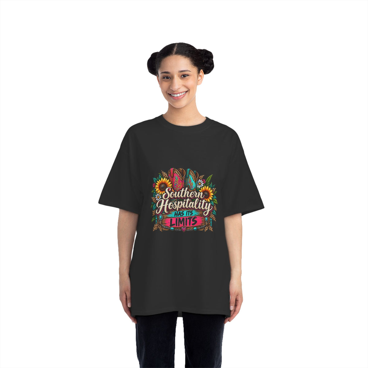 Southern Hospitality T-Shirt – Sunflower & Floral Graphic Tee