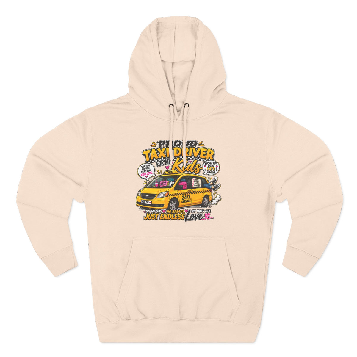 Taxi Driver Kids Hoodie — Cute Yellow Cab Graphic Pullover (Just Endless Love)