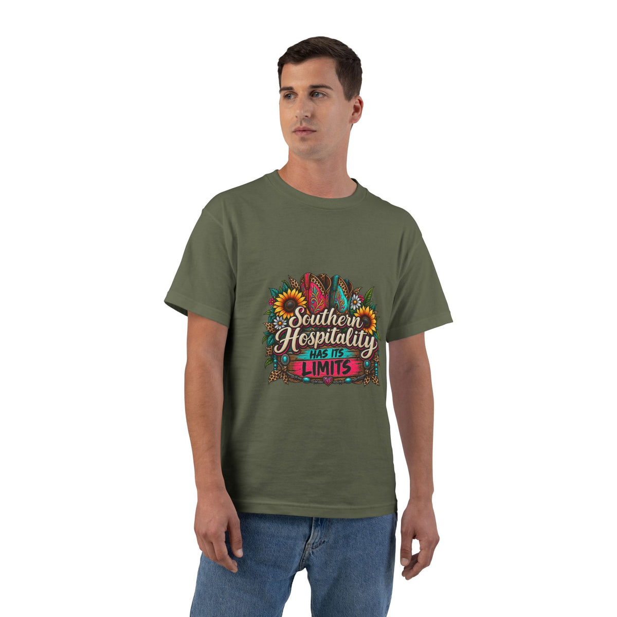 Southern Hospitality T-Shirt – Sunflower & Floral Graphic Tee