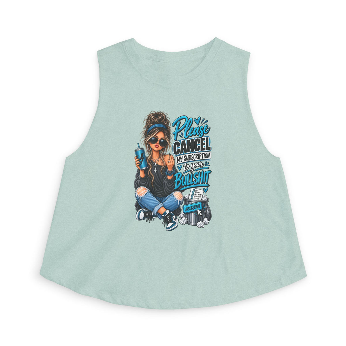 Please Cancel My Subscription I’m Uninterested Crop Top — Trendy Graphic Women's Tank