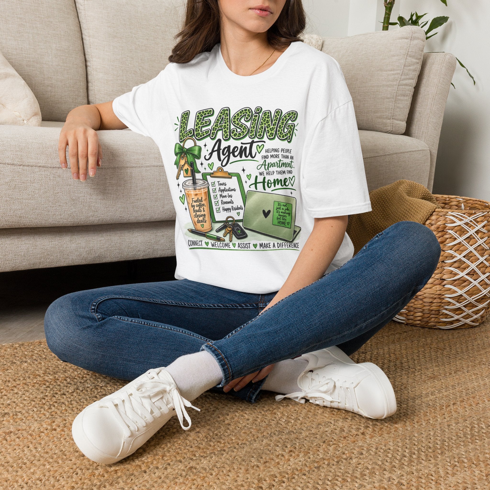 Leasing Agent T-Shirt — "Helping People Find Home" Real Estate Rental Shirt