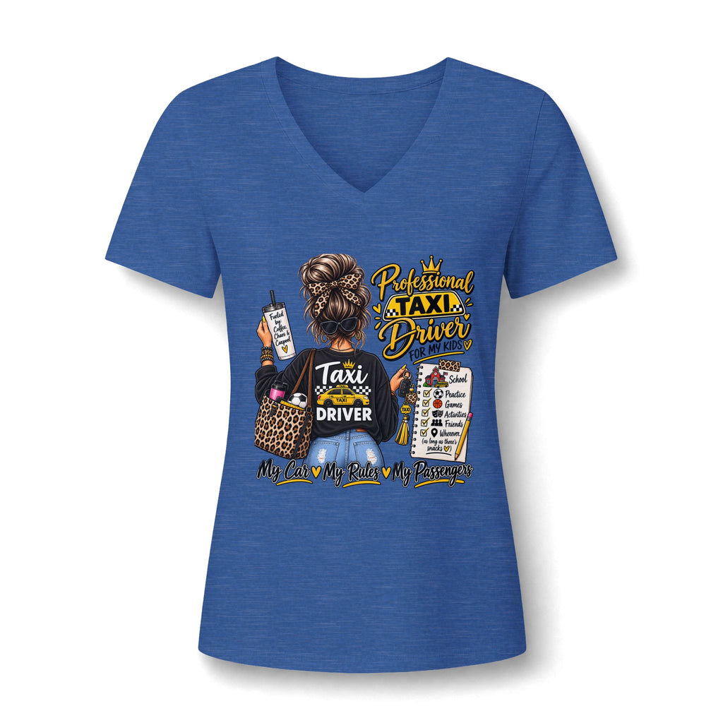 Women's Taxi Driver V-Neck Tee — 'Professional Taxi Driver' Graphic Shirt