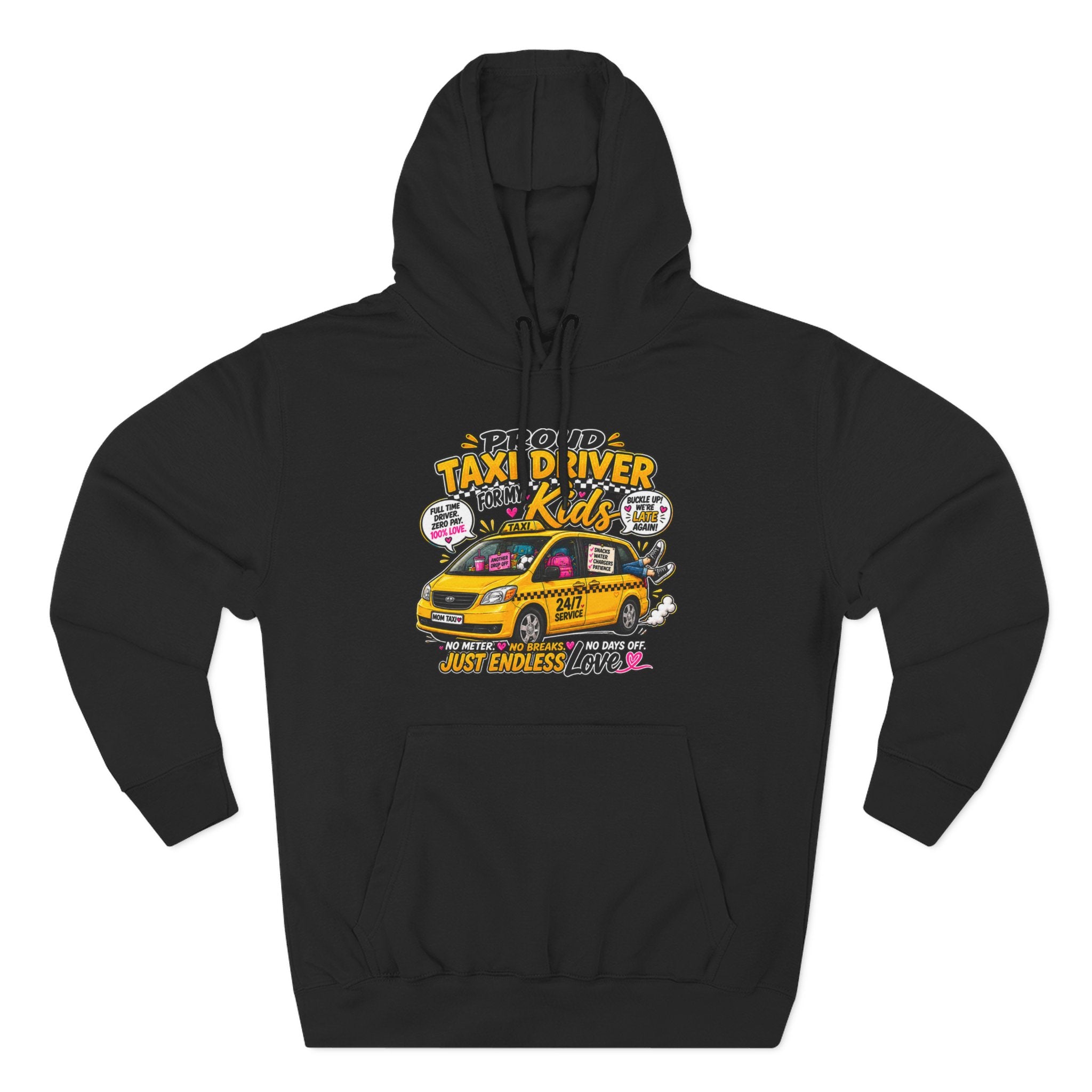 Taxi Driver Kids Hoodie — Cute Yellow Cab Graphic Pullover (Just Endless Love)