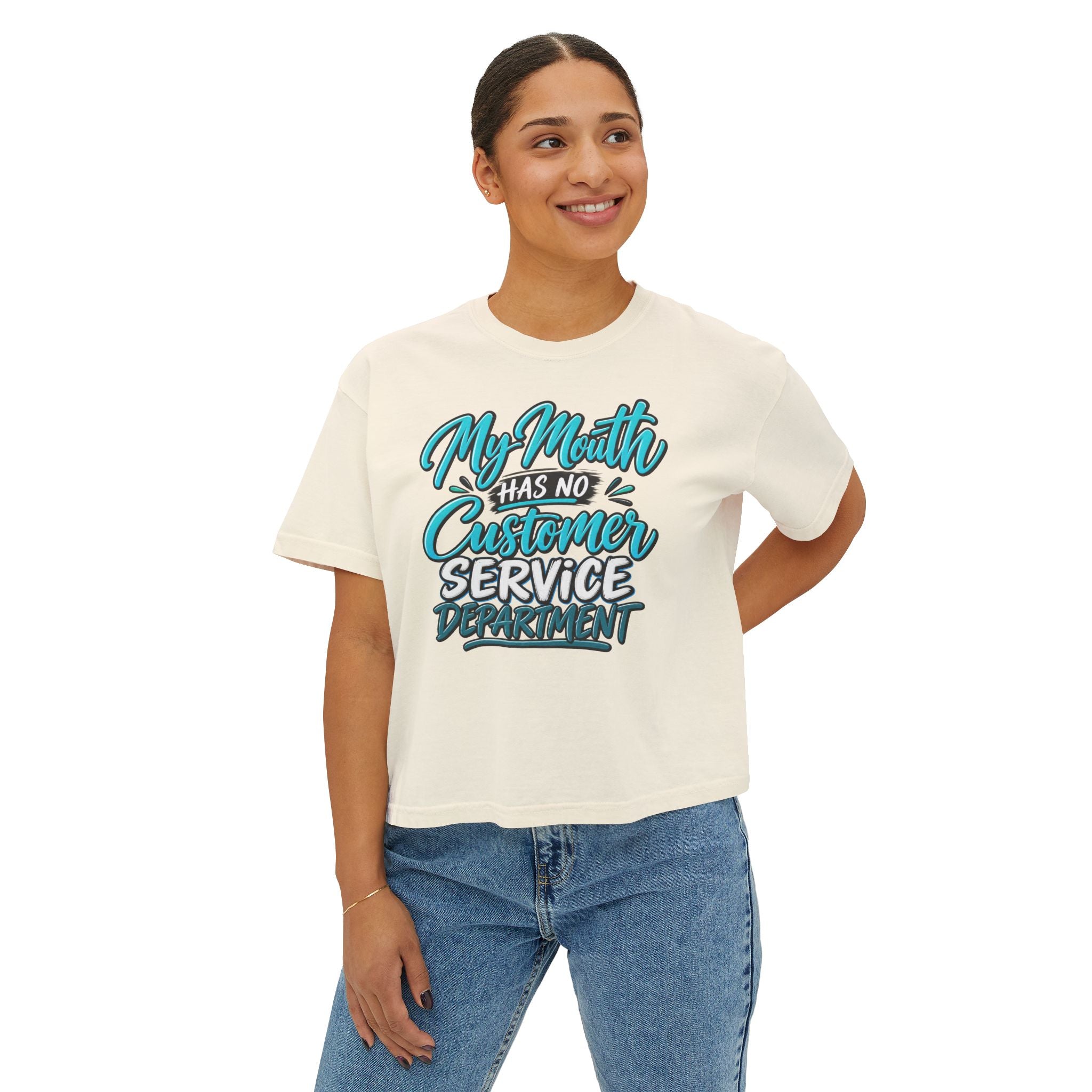 Boxy Tee — "My Mouth Has No Customer Service Department" Graphic Tee