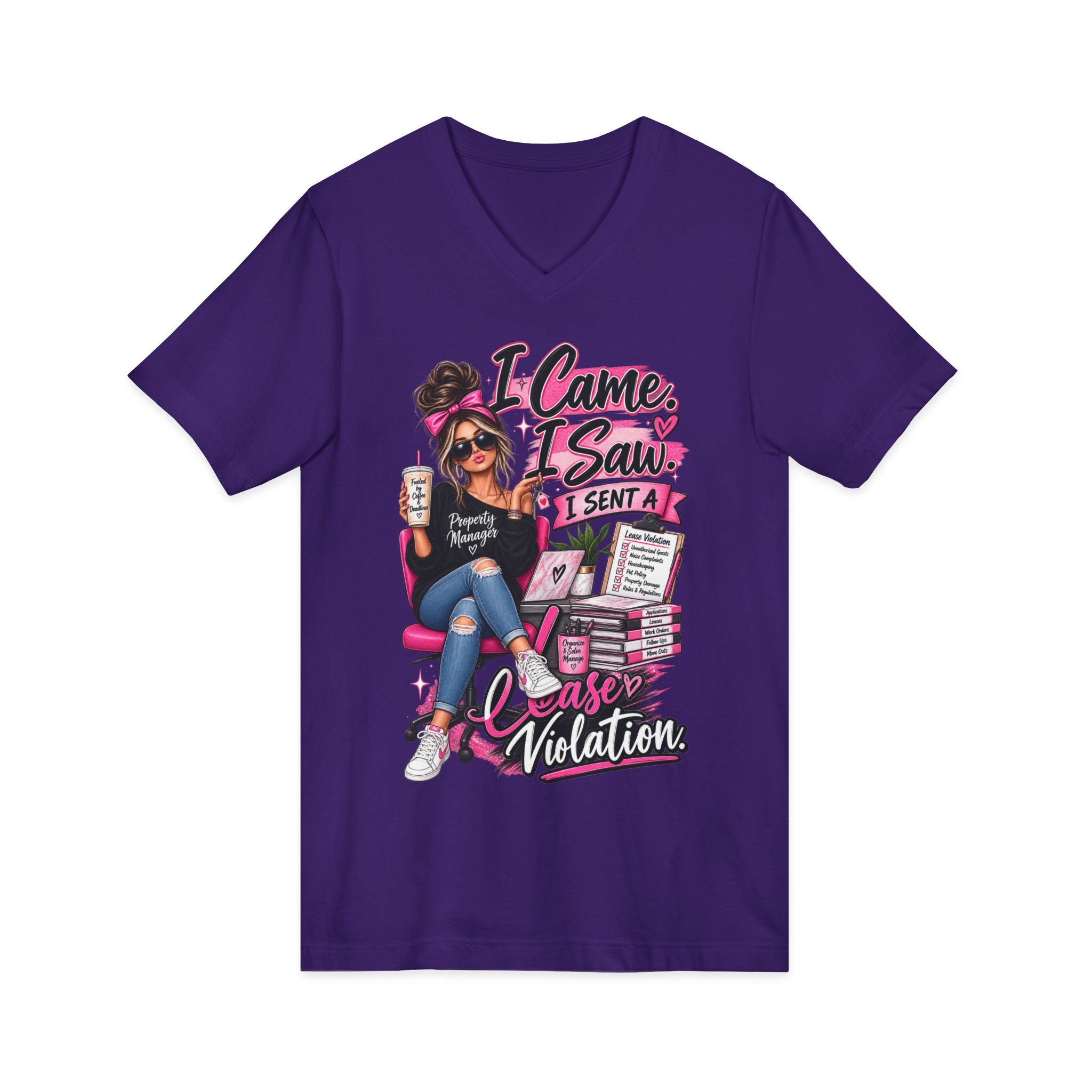 I Came I Saw I Sent A Cause Violation Tee - Funny Teacher Mom V-Neck Shirt