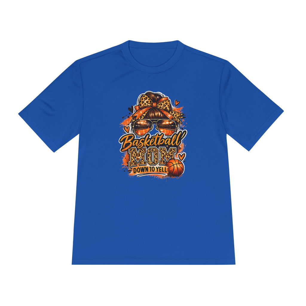 Basketball Mom Fall Tee — "Down to Yell" Pumpkin & Leopard Graphic