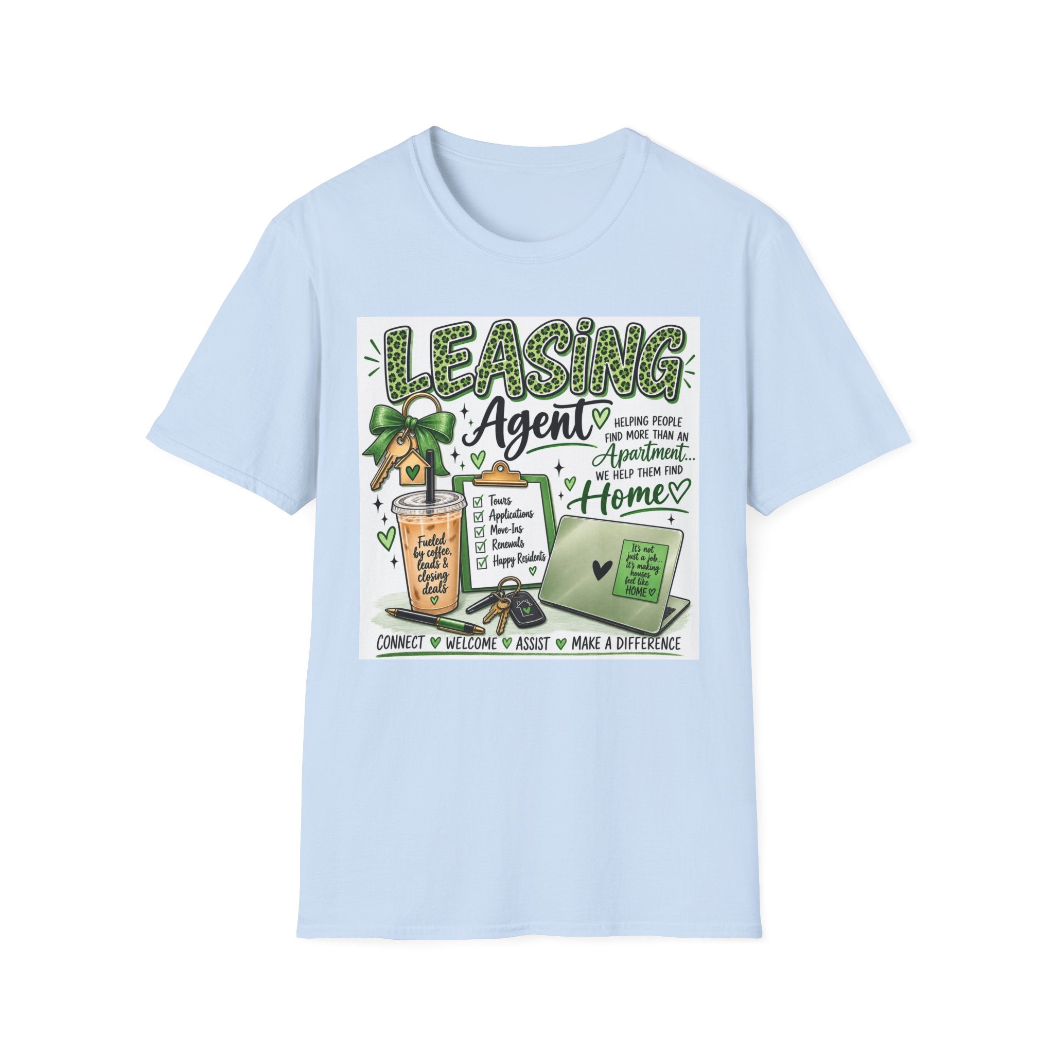 Leasing Agent T-Shirt — "Helping People Find Home" Real Estate Rental Shirt