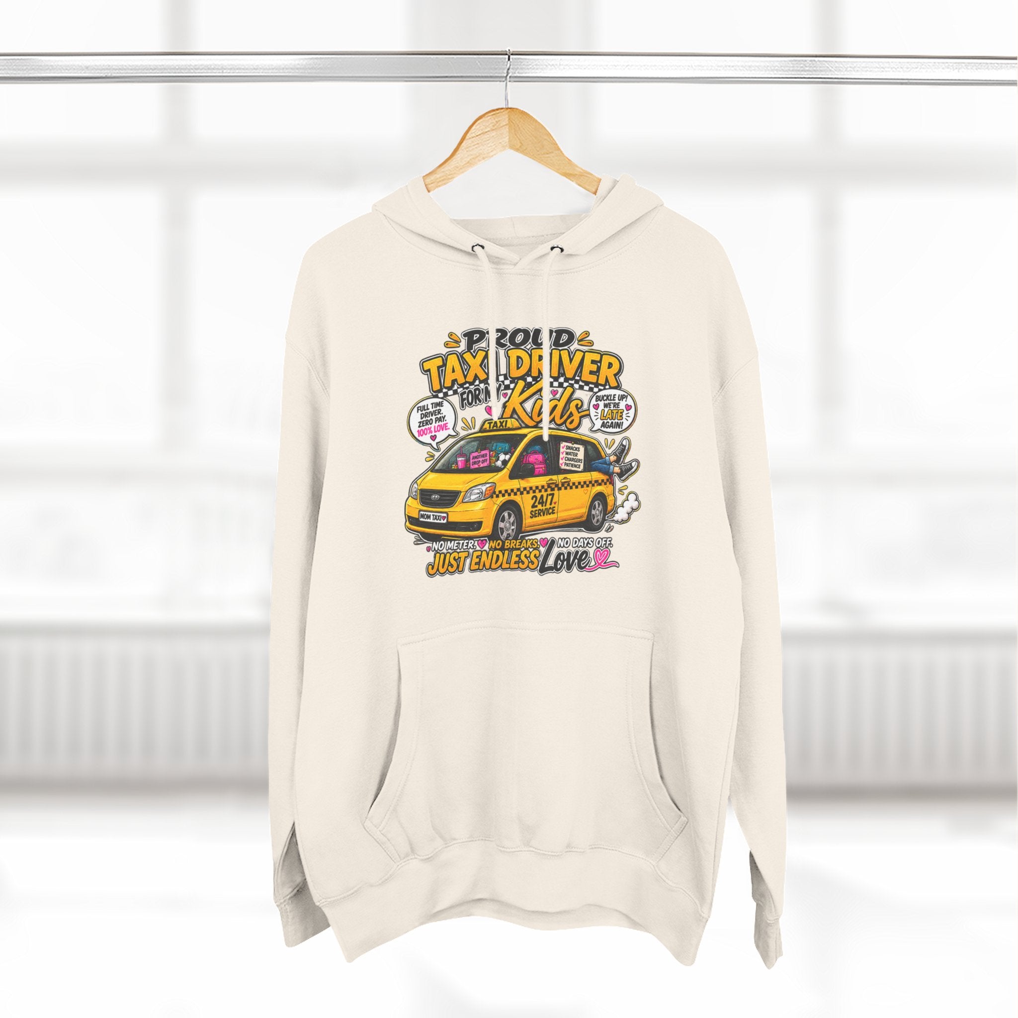 Taxi Driver Kids Hoodie — Cute Yellow Cab Graphic Pullover (Just Endless Love)