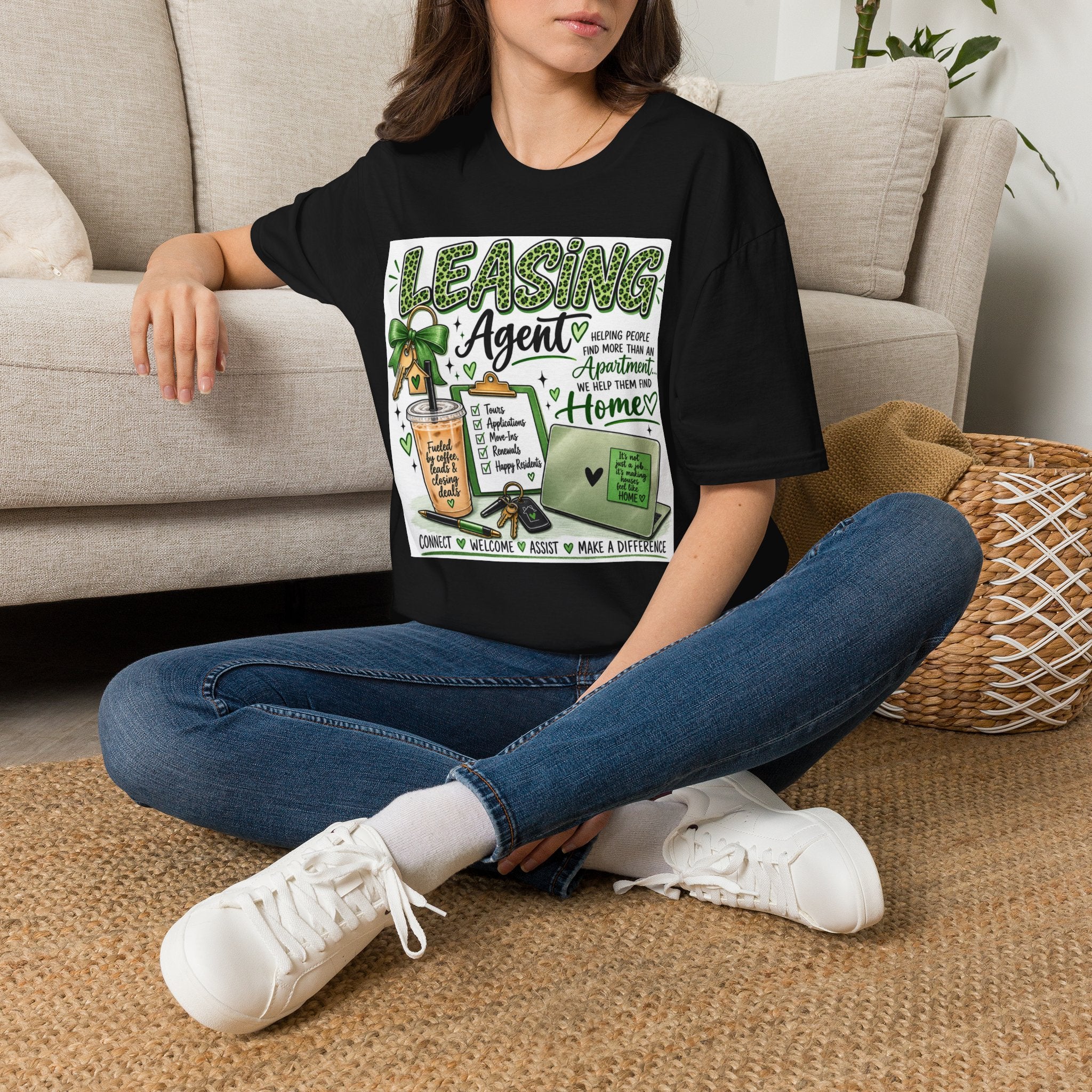 Leasing Agent T-Shirt — "Helping People Find Home" Real Estate Rental Shirt