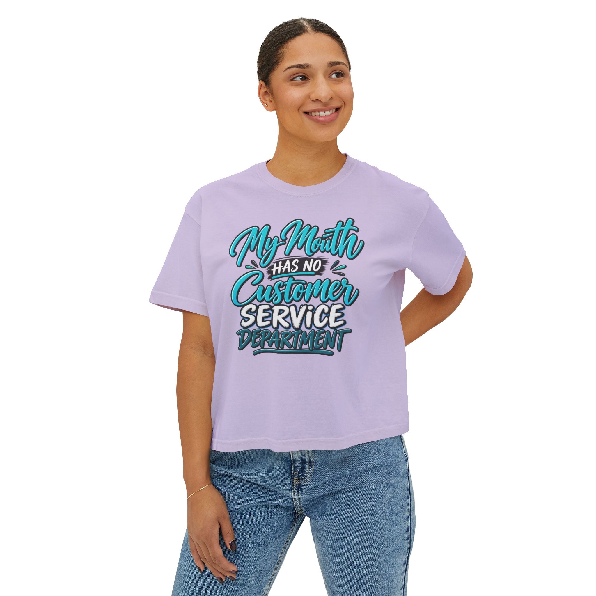 Boxy Tee — "My Mouth Has No Customer Service Department" Graphic Tee