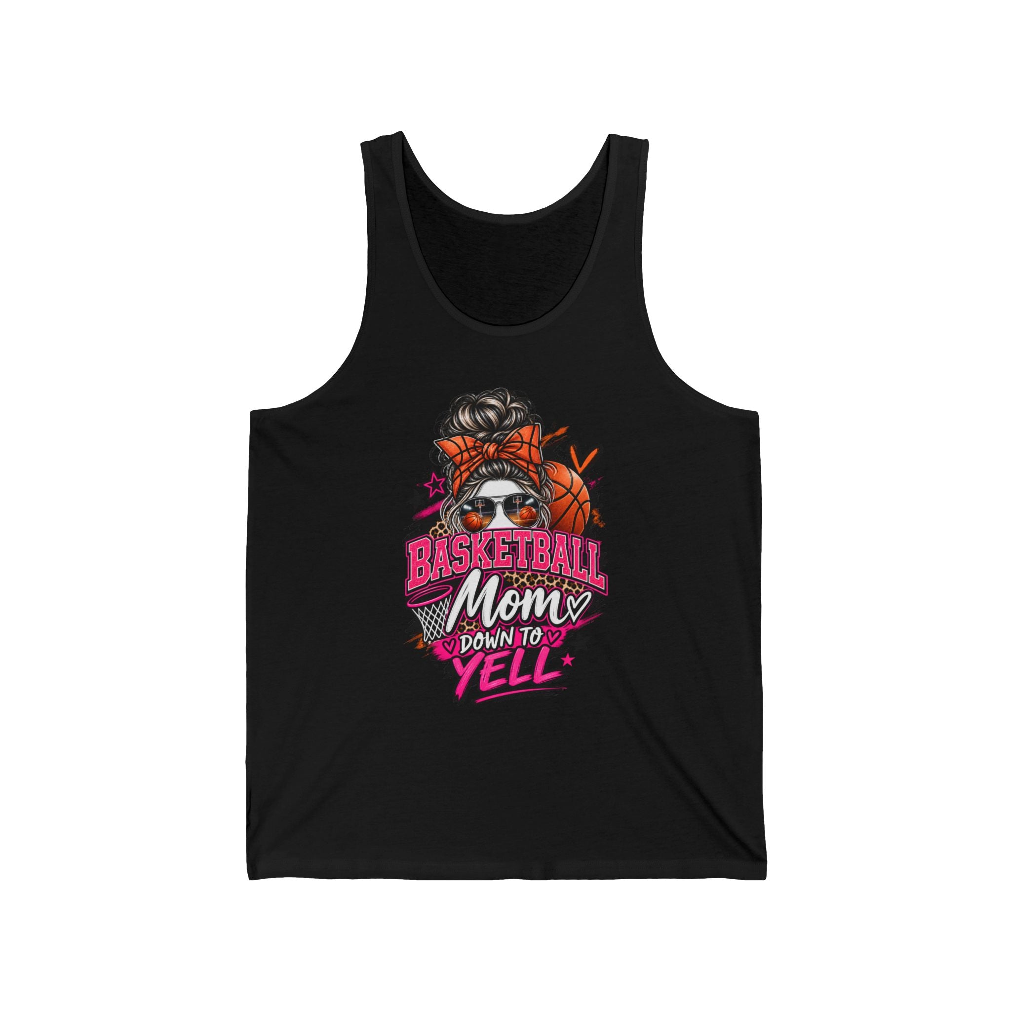 Basketball Mom Tank Top - "Down to Yell" Graphic Sleeveless Shirt