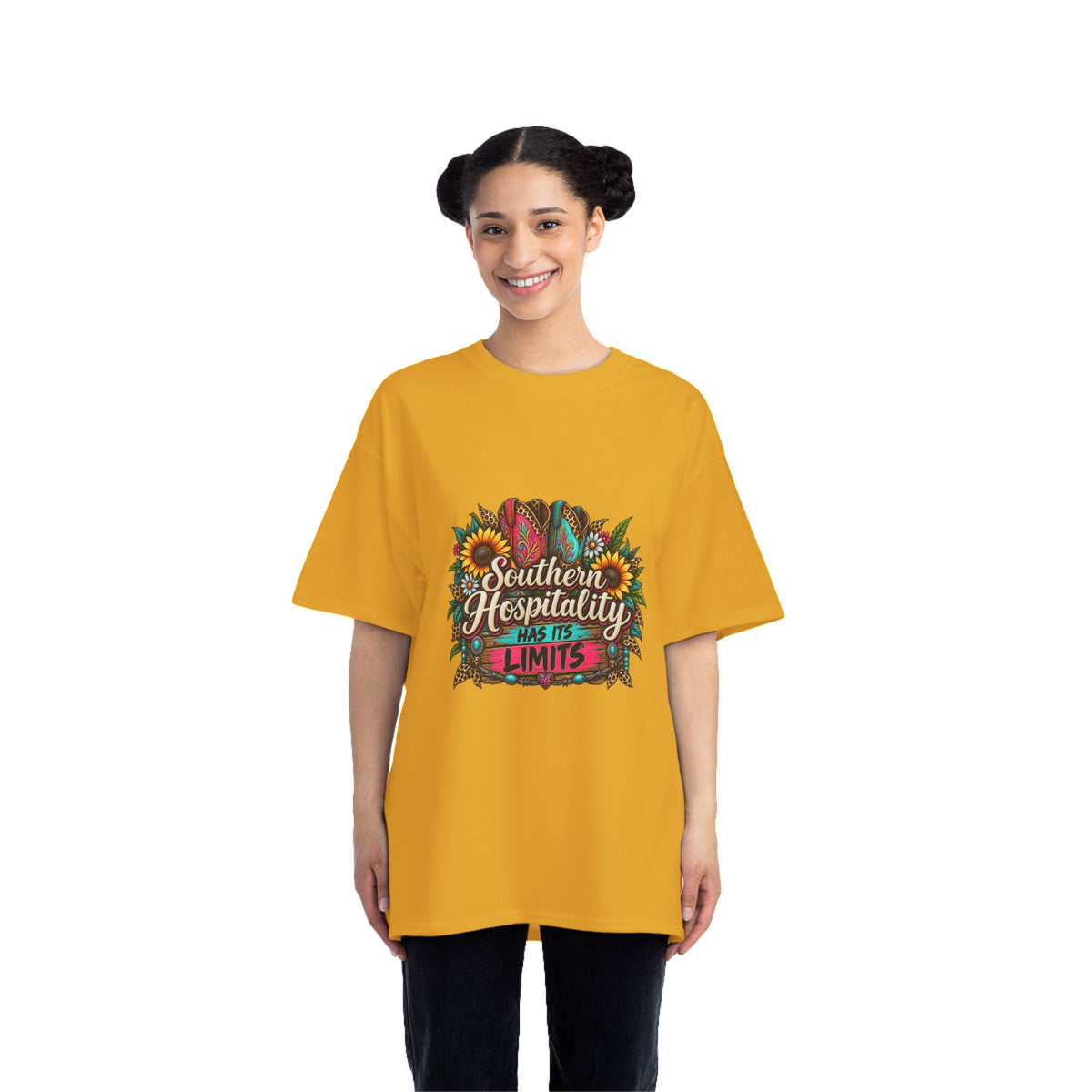 Southern Hospitality T-Shirt – Sunflower & Floral Graphic Tee